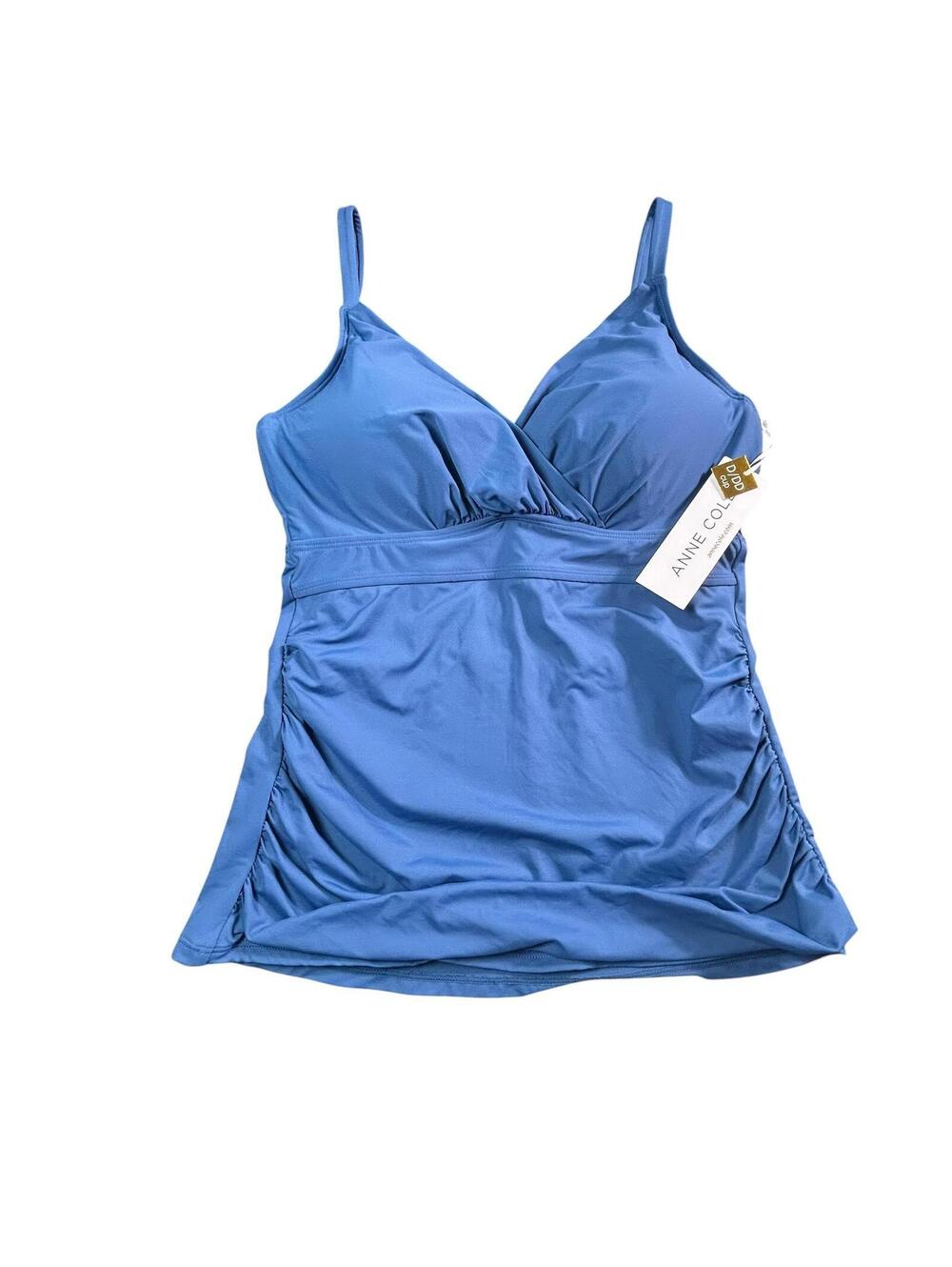 Anne Cole Underwired twist front tankini swim top 36DD-38D molded cup New $74